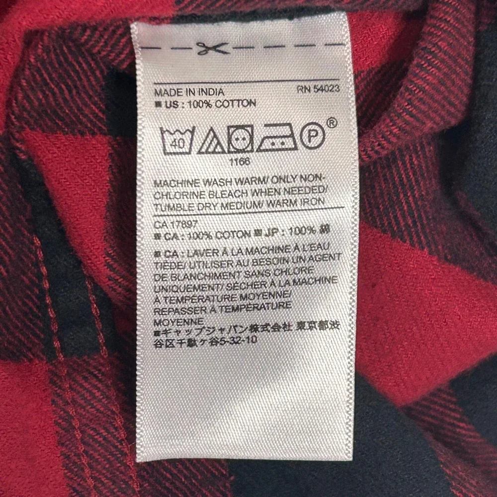VTG Y2K Banana Republic Mens S‎ Buffalo Check Flannel Shirt NEW Red Gorpcore
